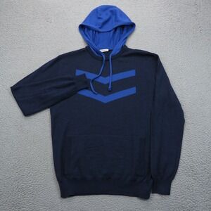 Dirk Bikkembergs Mens Wool Hoodie Navy Blue‎ Knit Sweater M MX1210473